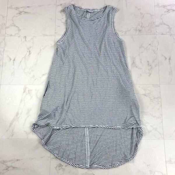 ザラ ZARA ボーダー ノースリーブ ワンピース チュニック 夏 白黒 ポケット2つ付き