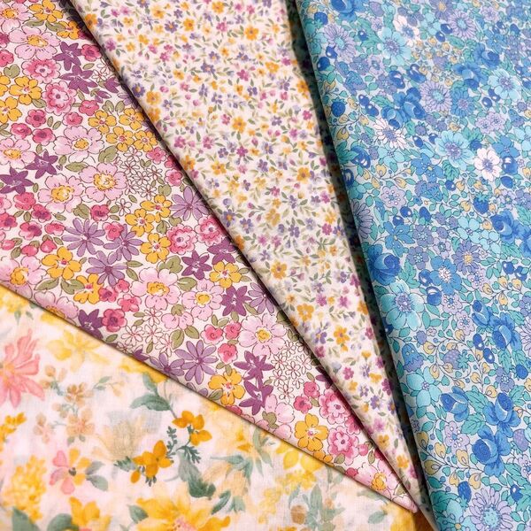 No.2956 花柄☆ハギレセット☆薄手綿生地