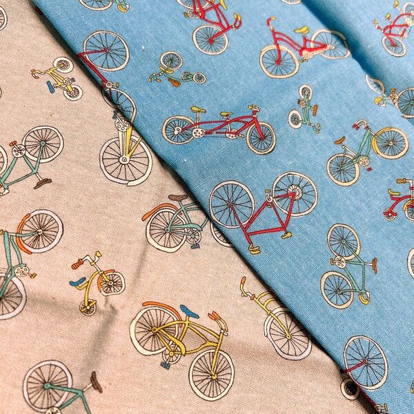 No.2963 自転車柄☆ハギレセット☆厚手綿生地