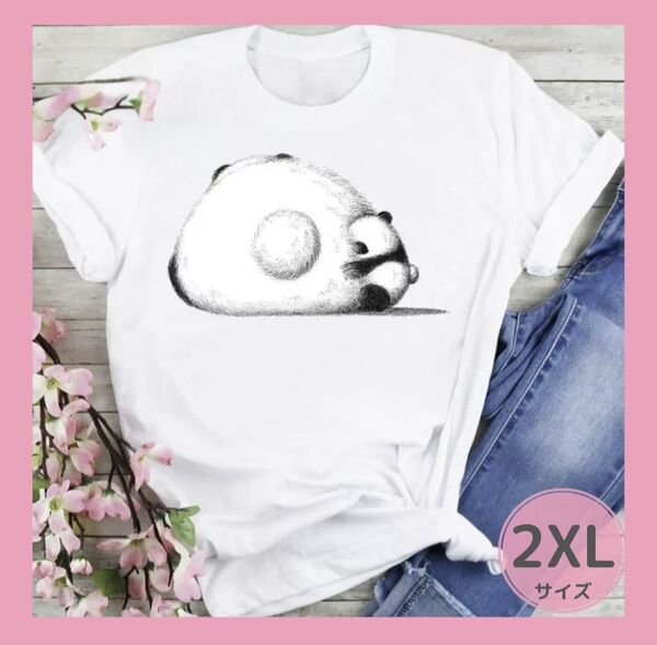 レディースTシャツ パンダ 可愛い 韓国 男女兼用 白