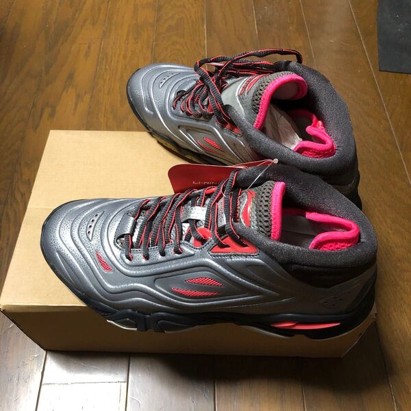 LI-NING バドミントンシューズ AYAJ053 25.0cm グレー×ピンク 未使用