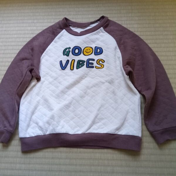 GOOD VIBES トレーナー スウェット ロゴ ホワイトブラウン