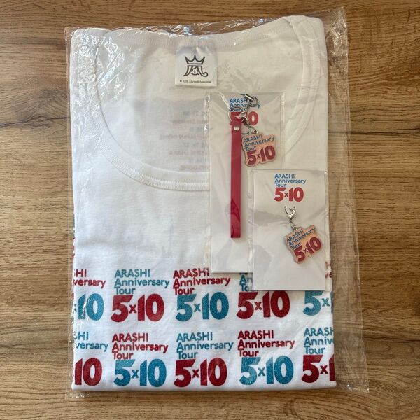 嵐 ARASHI Anniversary tour 5×10 Tシャツ +ストラップ&チャーム