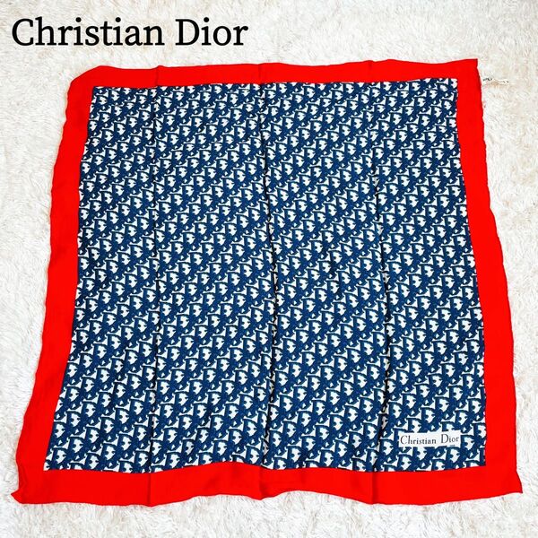 Christian Dior クリスチャンディオール スカーフ シルク100 トロッター柄 絹