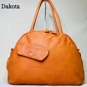 Dakota ダコタ トートバッグ ハンドバッグ 肩掛け レザー オレンジ ブラウン 大容量