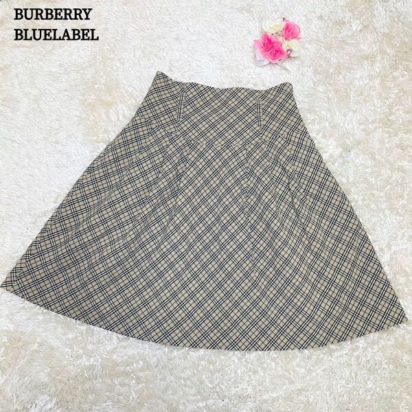 BURBERRY BLUELABEL バーバリーブルーレーベル スカート ノバチェック ベージュ 38 M