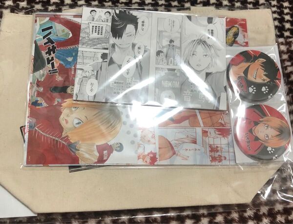 ジャンプフェスタ ハイキュー コンビセット トートバッグ 缶バッジ