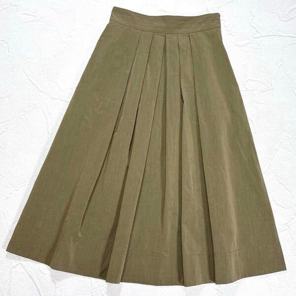 ☆極美品☆マーガレットハウエル COTTON CHAMBRAY SKIRT 3 MARGARET HOWELL 24SS タック