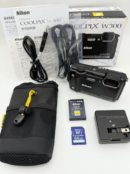 【美品】Nikon COOLPIX W300 ブラック オマケ付き ニコン クールピクス