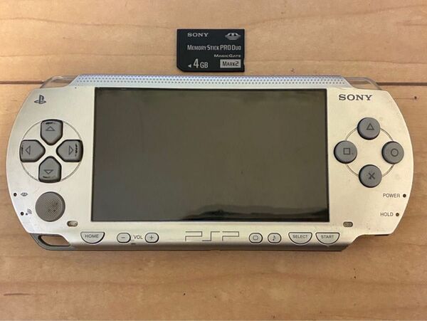 動作良好 PSP本体(PSP-1000SV/シルバー) PSP メモリースティック付き