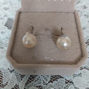 あこや真珠ピアス 本真珠 バロックパール シルバー925 つの ハンドメイド