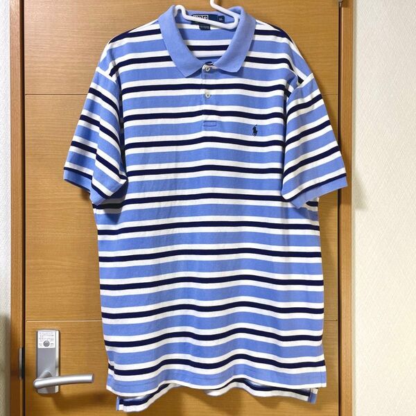【Polo by Ralph Lauren】90sボーダーワンポイントポロシャツ