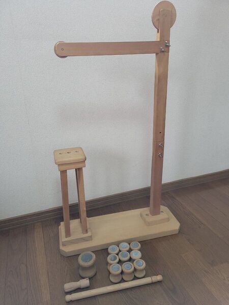 組み紐用の角台と組玉のセット