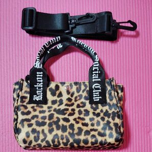 ロックオンソーシャルクラブ ミニトートバッグ レオパード柄 ストラップ付き(中古)ライブに!最終お値下げ!本日まで出品