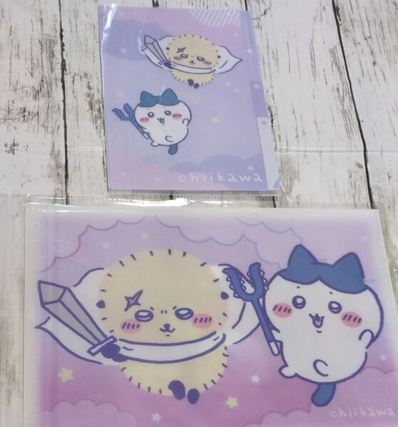 ちいかわ ボタン付き A4クリアファイル(横型)A5クリアファイル 3ポケット ハチワレ ラッコ
