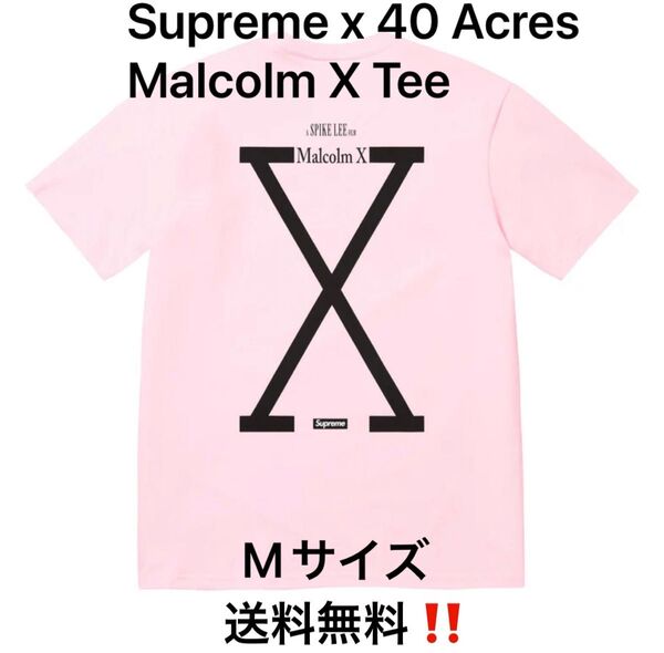 Supreme x 40 Acres Malcolm X Tee LightPink Mサイズ