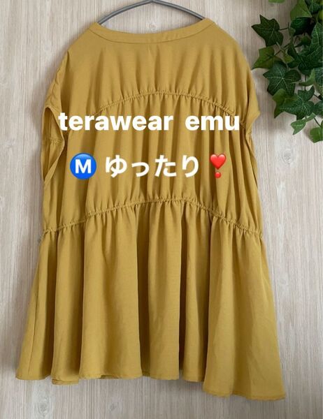 terawear emu レディース ノースリーブ 大人可愛いトップスゆったり M size!