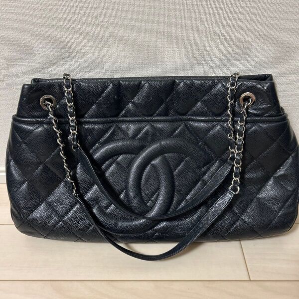 CHANEL シャネル キャビアスキン マトラッセ ココマーク チェーンショルダーバッグ(シリアル番号あり)
