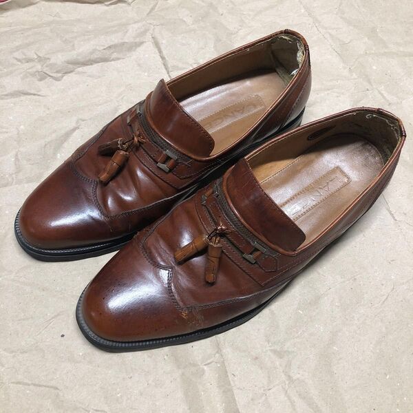 LANCEL ビジネスシューズ タッセルローファー 革靴 茶色 ブラウン ローファー