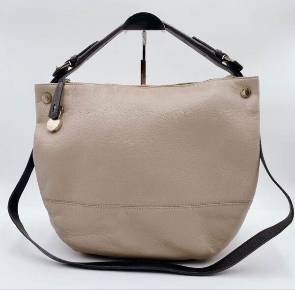値下げいたしました!! FURLA フルラ 2way ハンドバッグ ショルダーバッグ レザー ベージュ