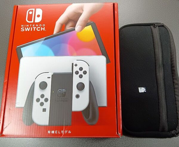 Nintendo Switch 有機ELモデル ホワイト 保証有り ポーチ MicroSD128GB 付 中古スイッチ本体 完動品