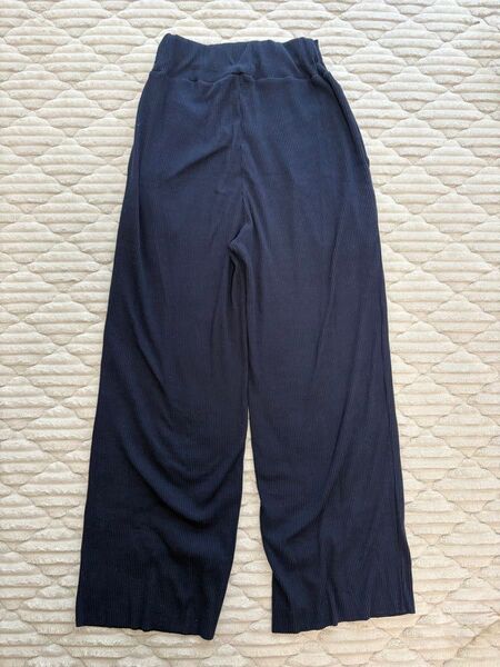 マタニティ リブパンツ L ネイビー