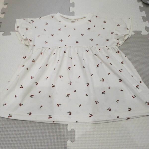 キッズ 120 Tシャツ 半袖 アプレレクール 白 チェリー 女の子 春夏