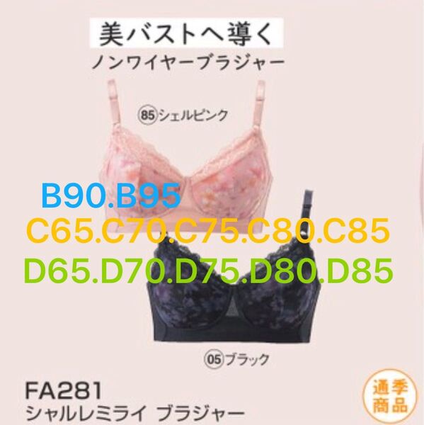 シャルレ*ミライ*各色B90.B95.C65.C70.C75.C80.C85.D65.D70.D75.D80.D85