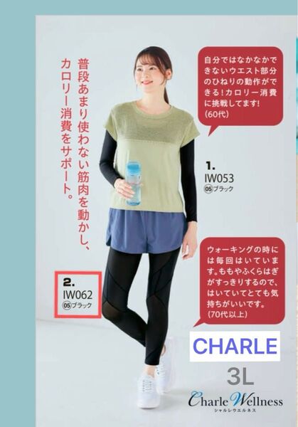 シャルレ*IW062*3L*ダイエットサポートボトム(メッシュ調・9分丈)*6月価格改定*値上がり前に!!