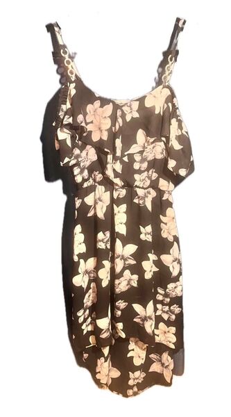 PINKMIX Vanityglamorous フィッシュテールオフショル花柄ワンピース 花柄 キャミワンピース 総柄 ブラック