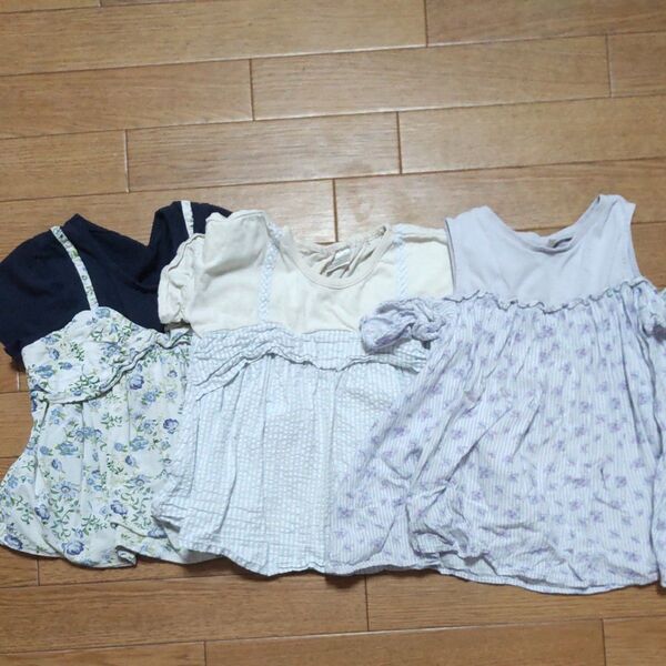 120cm 女児 トップス チュニック3枚セット