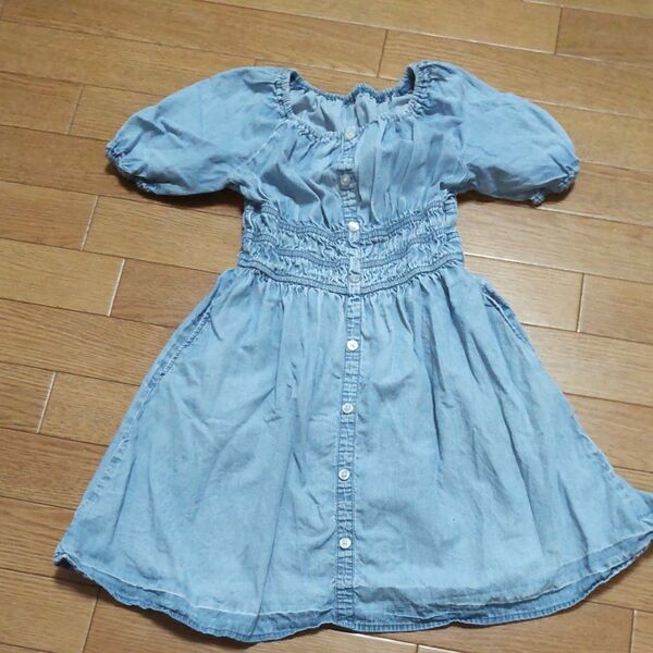 130cm gu デニムワンピース