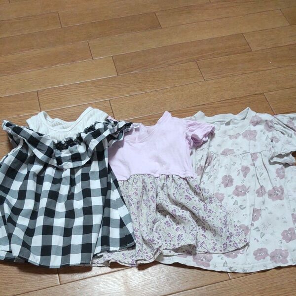 110cm 女児 トップス チュニック3枚セット