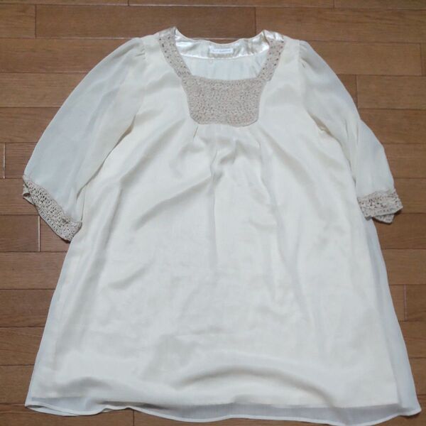 a.v.v.standard 7分袖 レース チュニック ワンピースMサイズ