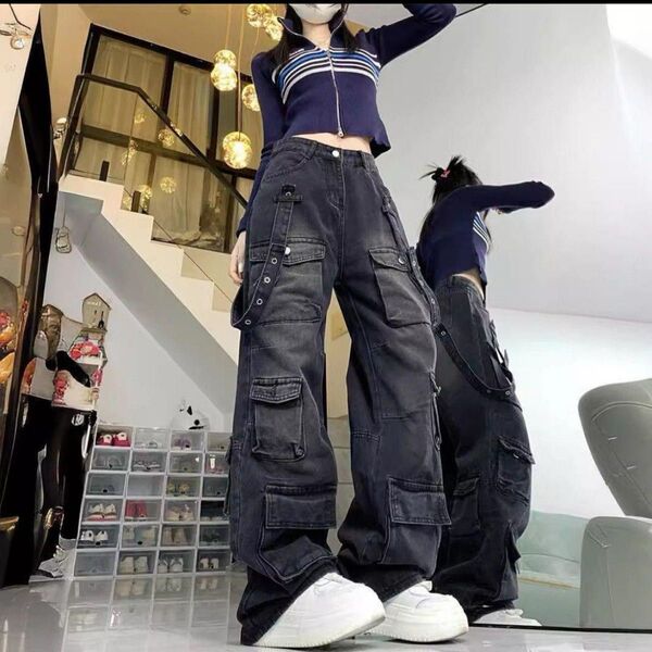 カーゴパンツ ワークパンツ ワイドパンツ ストリート ジーンズ 地底人オンライン