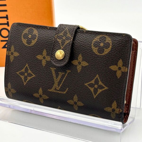 LOUIS VUITTON ルイヴィトン ポルトモネビ ヴィエノワ モノグラム 二つ折り財布 がま口 レディース 小銭入れ 茶色