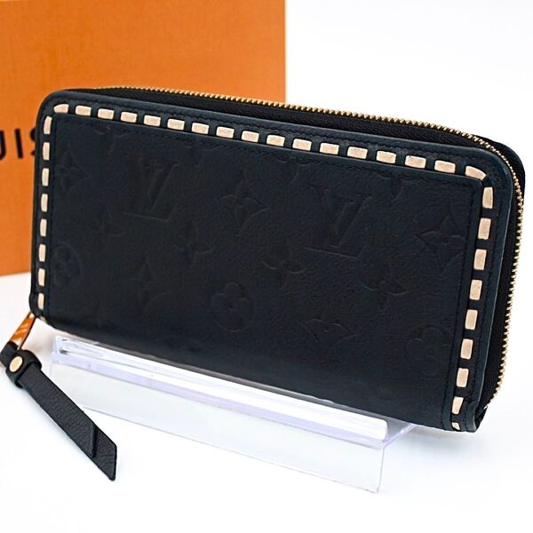 LOUIS VUITTON ルイヴィトン モノグラム アンプラント ステッチ ジッピーウォレット ラウンドファスナー 長財布