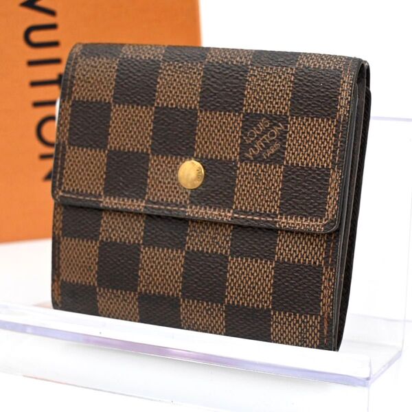LOUIS VUITTON ルイヴィトン ダミエ ポルトモネビエカルトクレディ 三つ折り 財布 ブラウン系 N61652
