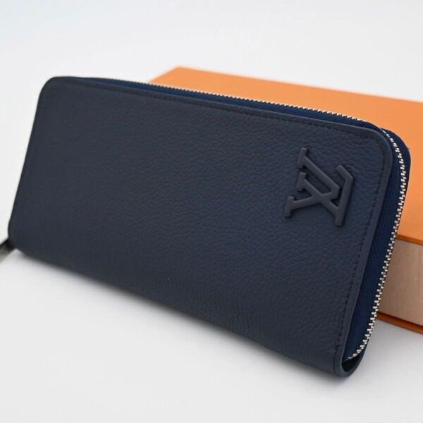 【箱・袋付】 Louis Vuitton ルイヴィトン アエログラム ジッピーウォレット ヴェルティカル マリーヌ 長財布 メンズ