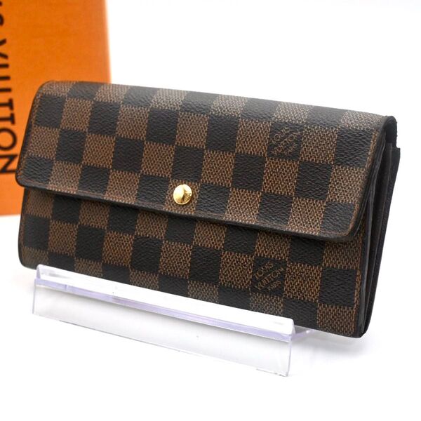 LOUIS VUITTON ルイヴィトン ダミエ 長財布 ポルトフォイユサラ レディース N61734 ブラウン