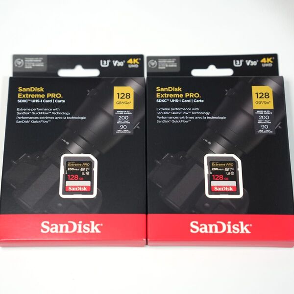 SanDisk Extreme PRO 128GB SDカード 2個