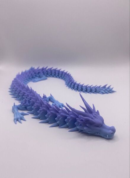 3Dプリンター製 ドラゴン フィギュア ブルー