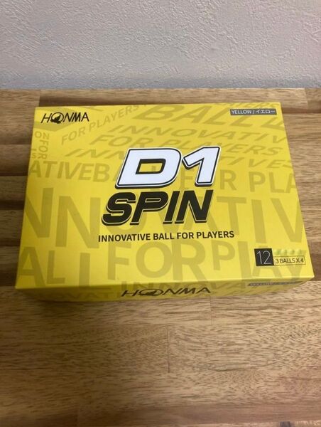 【新品未開封】ホンマゴルフ D1 SPIN ボール イエロー 1ダース(12球)
