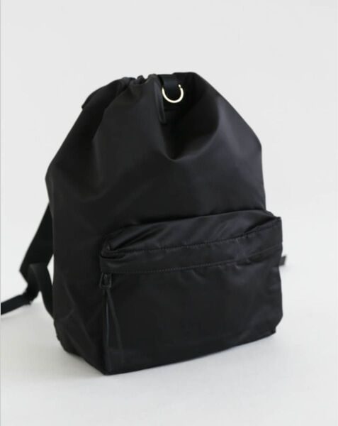 texnh テクネ CLASSIC KNAPSAC ブラックナイロンナップサック リュック