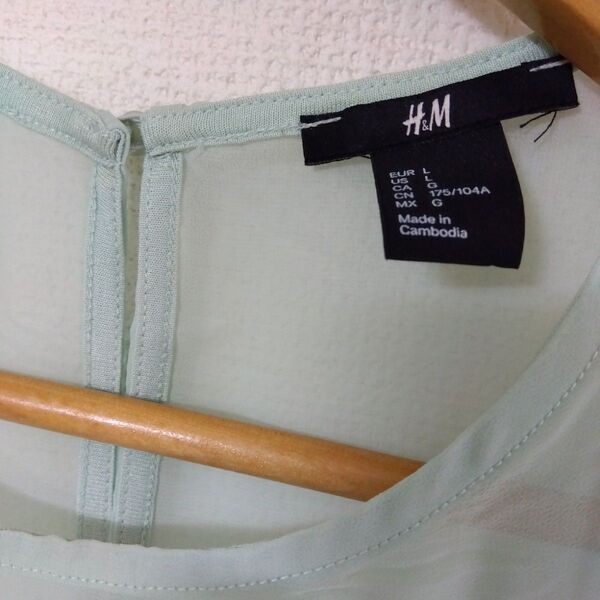 H & M ノースリーブシアーチュニック新品未使用Lサイズ