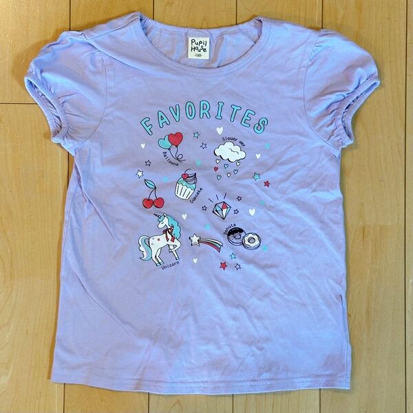 Pupil House ユニコーン カップケーキ Tシャツ ラベンダー 130