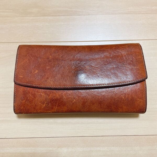 【IL BISONTE】二つ折り長折り財布 イルビゾンテ ヤケヌメ カード 長財布 レザー ロングウォレット チャック 小銭入れ