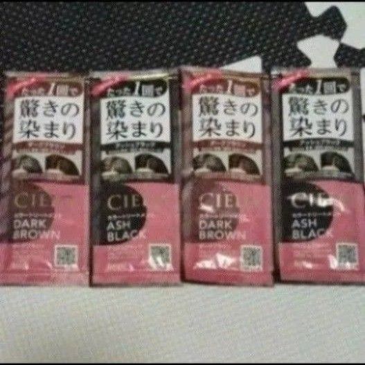 シエロ カラートリートメント 試供品 白髪用 ダークブラウン 2点 アッシュブラック 2点