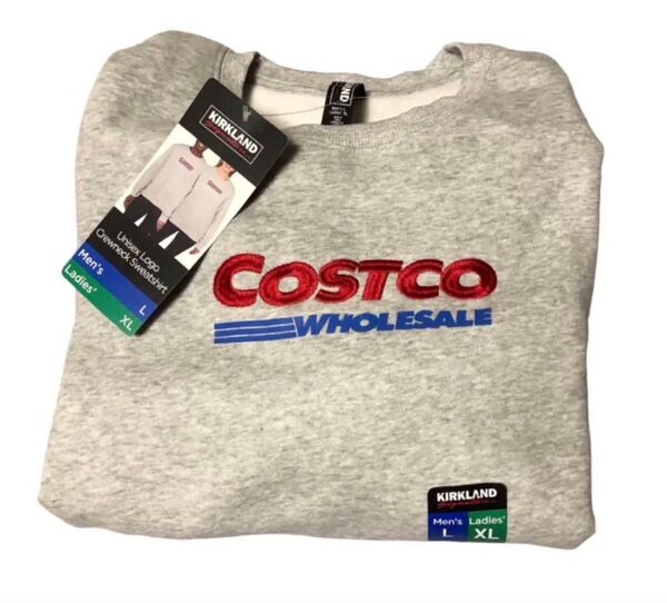 新品 新作 COSTCO コストコ ロゴ スウェットトレーナー XL グレー