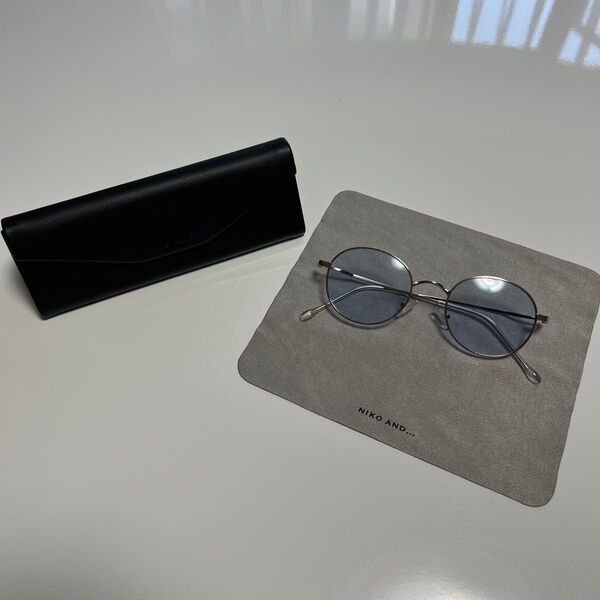 ニコアンド ホソリムサングラス 廃盤 ブルー サングラス レンズ ブラック 19 眼鏡 メガネ めがね カラーレンズ シルバー